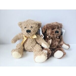 Demdaco Nat & Jules plush teddy bear NWT Forever My Teddy 6" pair brown